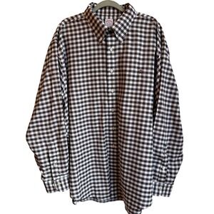 Brooks Brothers Shirt Supima Cotton Men XXL White Brown Blue Gingham Button Down